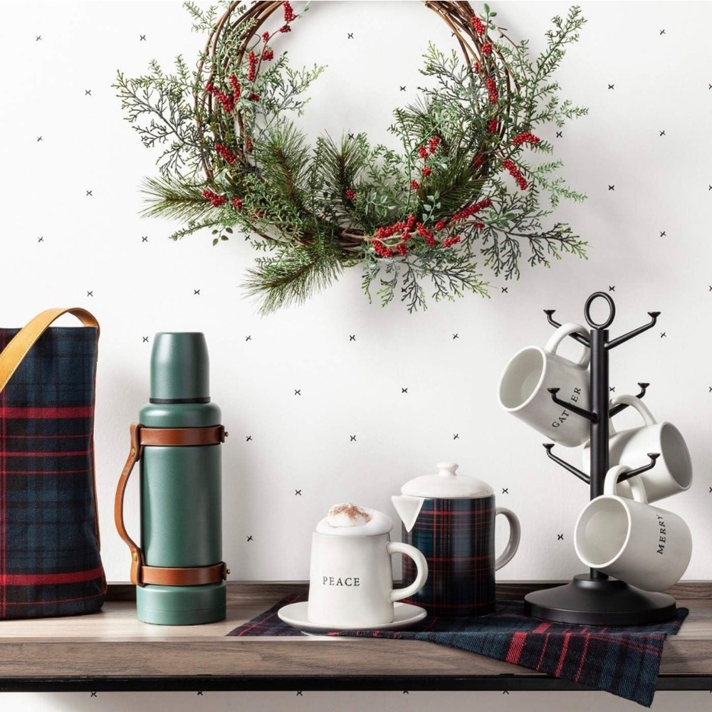 Hearth & Hand with Magnolia Tea/Coffee Pot Beverage Server Plaid - Red/Blue